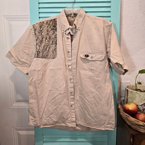 Tan Casual Button Down Shirt with Contemporary Style - Picture 1 of 5